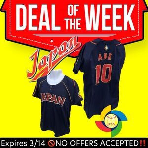 🔥🆕 2013 WORLD BASEBALL CLASSIC JAPAN ABE JERSEY MAJESTIC